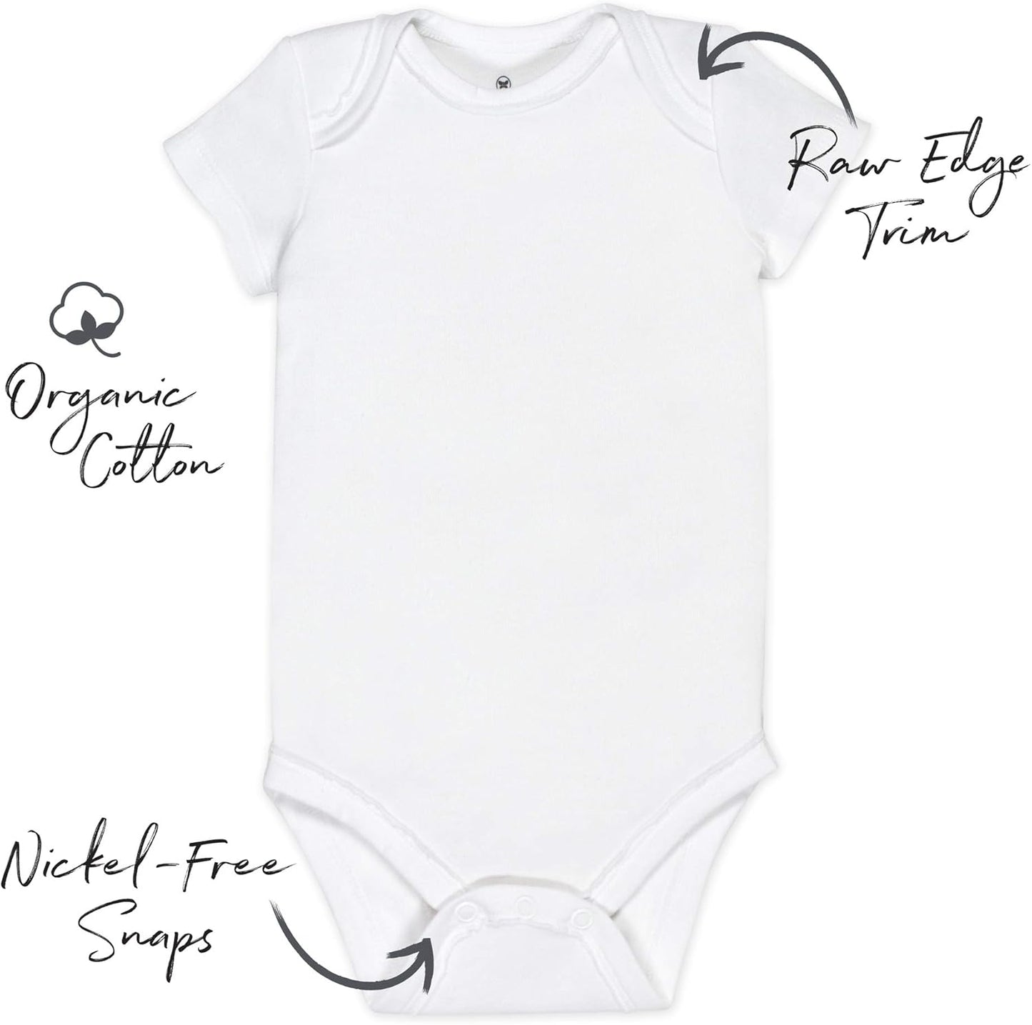 HonestBaby unisex-baby 10-pack Short Sleeve Bodysuits One-piece 100% Organic Cotton for Infant Baby Boys, Girls