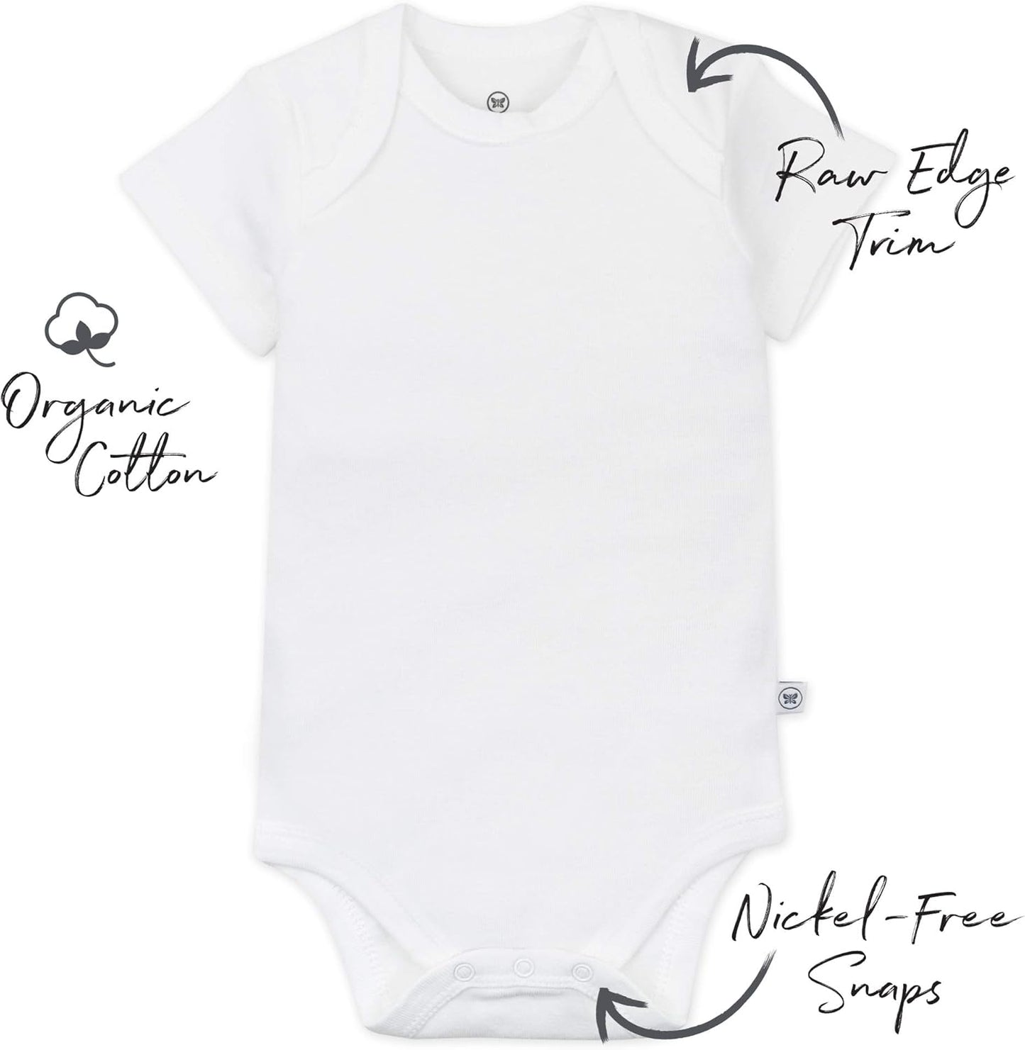 HonestBaby unisex-baby 10-pack Short Sleeve Bodysuits One-piece 100% Organic Cotton for Infant Baby Boys, Girls